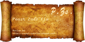 Peszt Zsófia névjegykártya